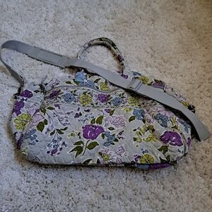 Vera Bradley Floral Quilted Travel Bag - Purple, Green,‎ and Gray